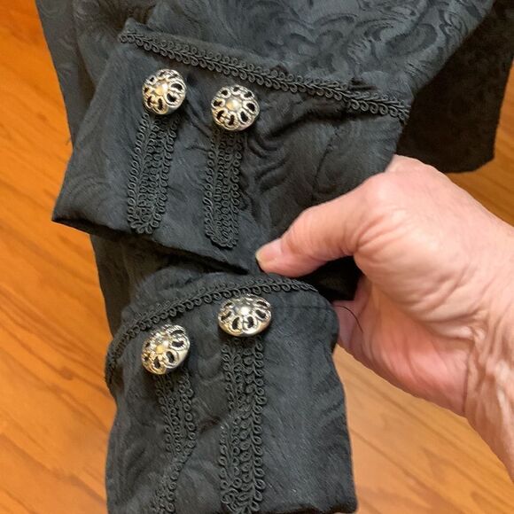 H&ZY Black lightweight dress jacket open front with inoperable button detail - Picture 8 of 11